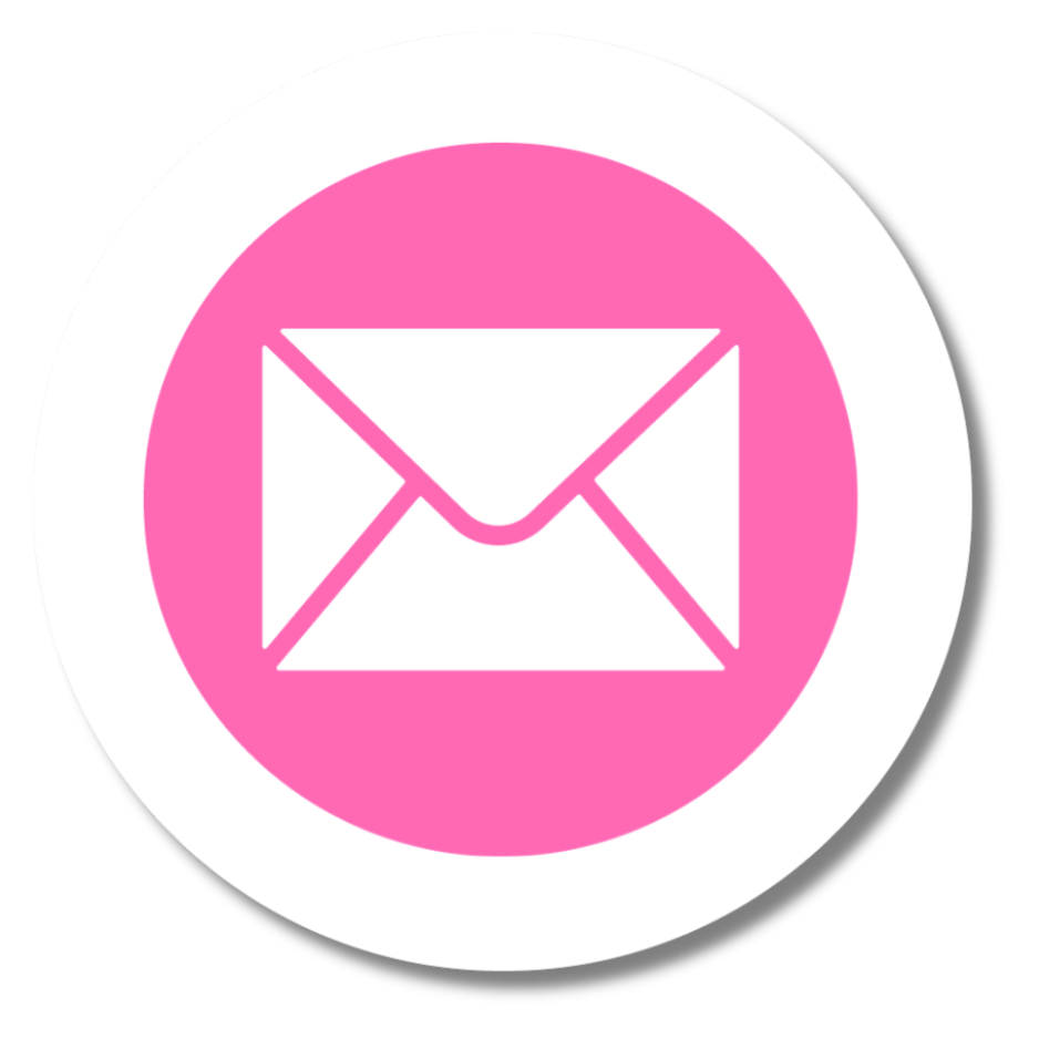 white circle with the envelope emoji in pink